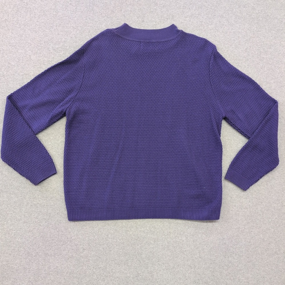 Alfred Dunner Women's Purple Mock Neck Cable Knit Sweater Size L - Picture 4 of 4
